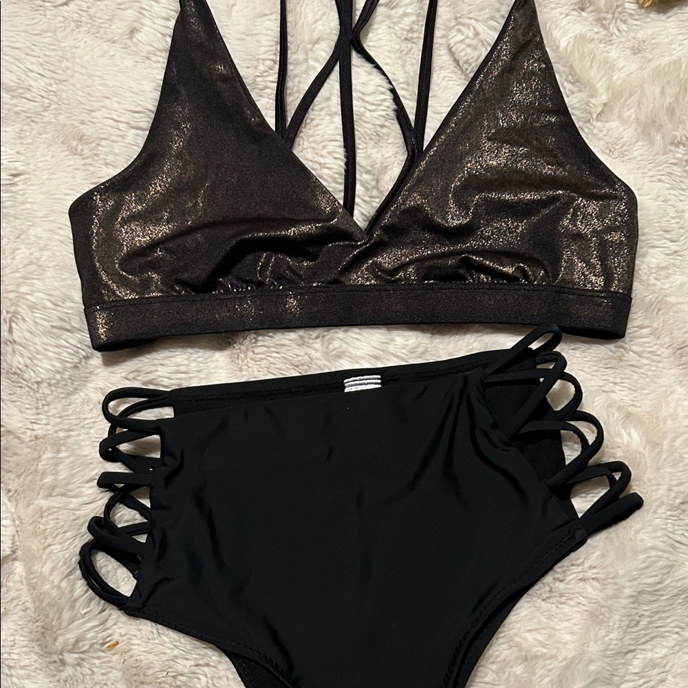 Victoria's Secret Black and Bronze Bikini